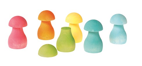 Grimm's Mushrooms 12 pcs - Rainbow and Pastel