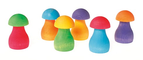 Grimm's Mushrooms 12 pcs - Rainbow and Pastel