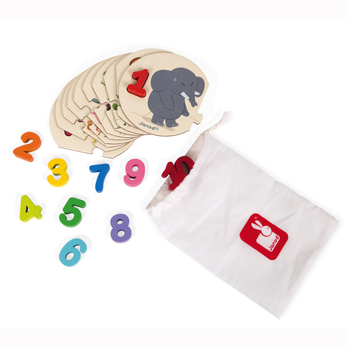 Learn To Count Puzzle with Wooden Numbers