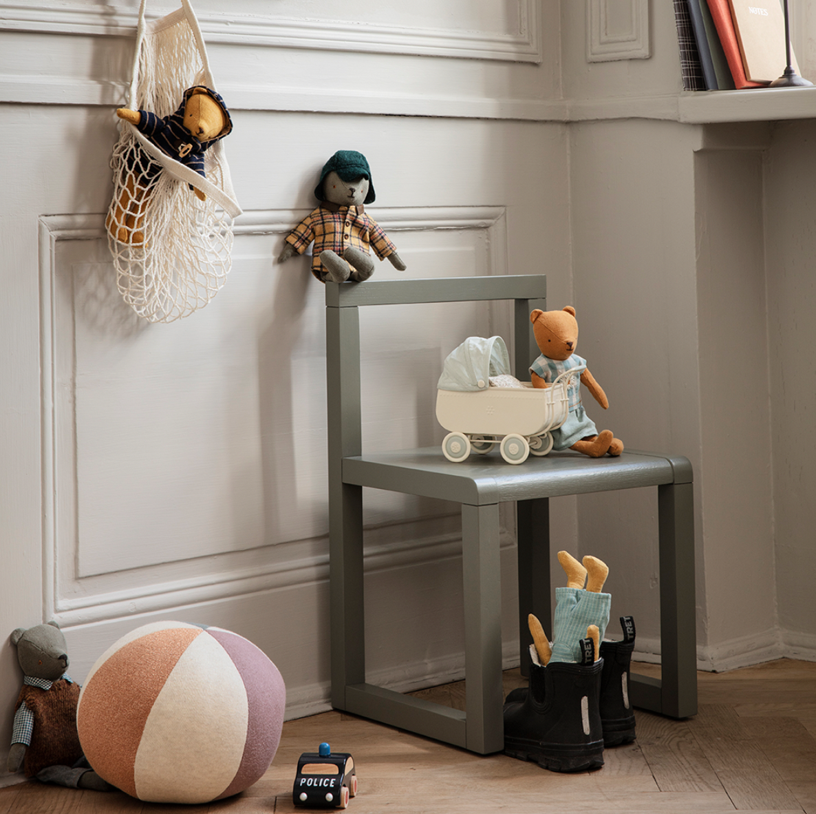 Micro Pram Maileg Micro Pram Blue | Tiny Paper Co. Toy Store Australia