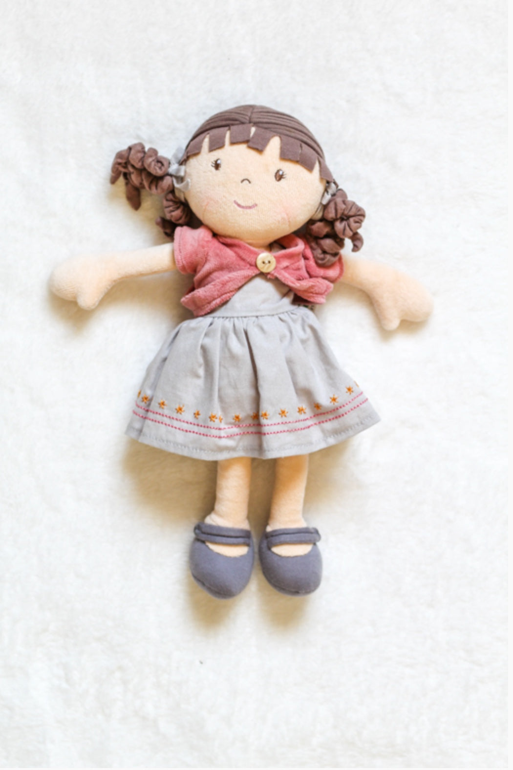 Organic Rose Doll with Brown Hair