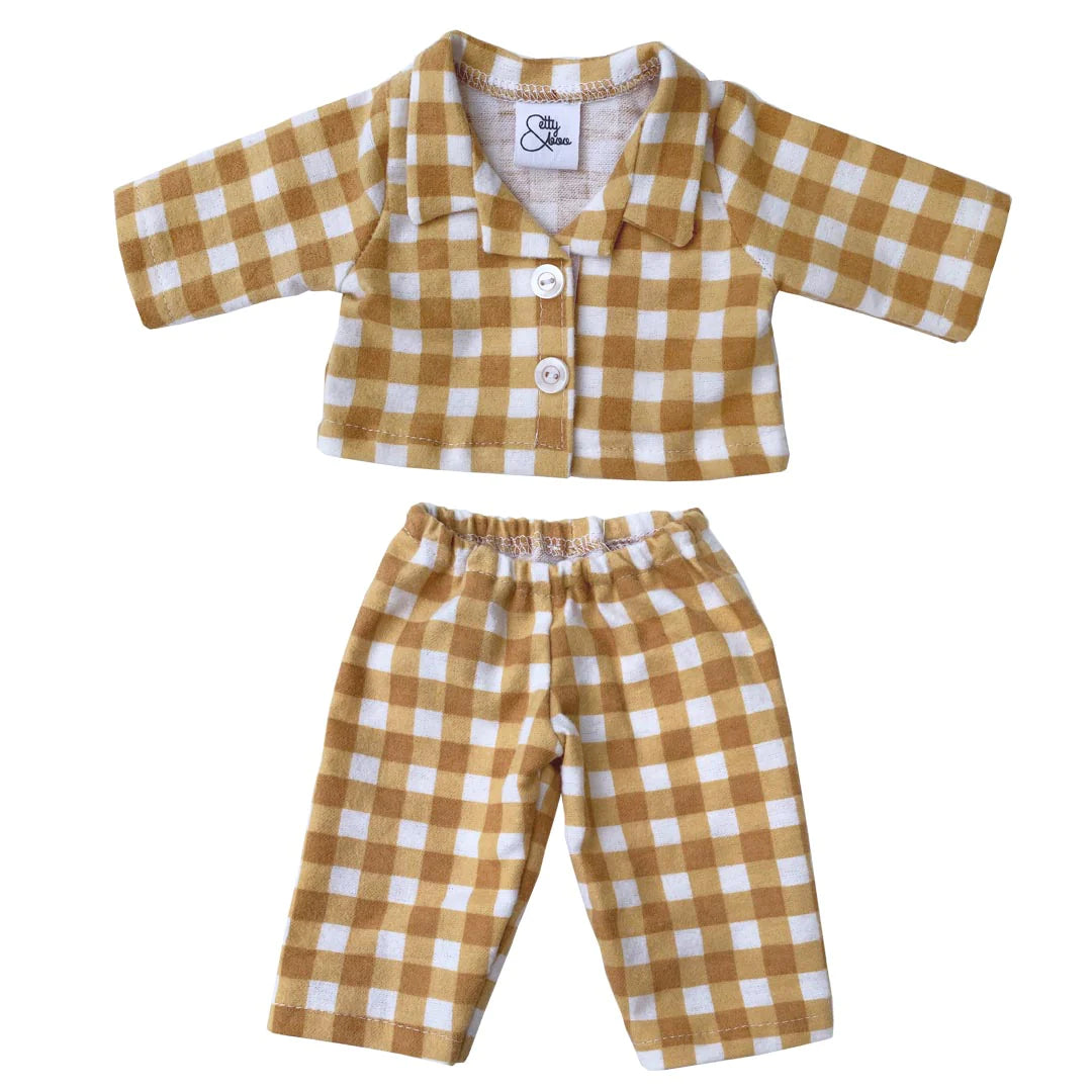 Gold Gingham PJ Doll Clothes