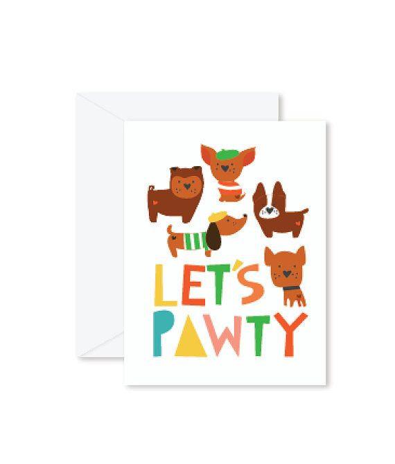 Greeting Cards - Let's Pawty-Greeting Cards-Hello Miss May-Tiny Paper Co-Afterpay-Australia-Toy-Store
