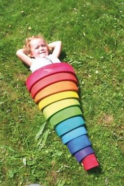 Grimm's 12 pc Rainbow Stacker Large-Toys-Grimms-Tiny Paper Co-Afterpay-Australia-Toy-Store
