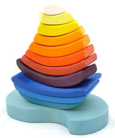 Grimm's Boat Stacking Puzzle-Toys-Grimms-Tiny Paper Co-Afterpay-Australia-Toy-Store