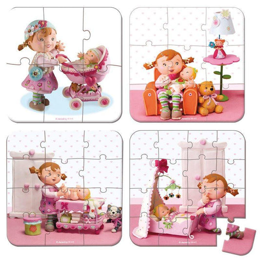 Lilou & Dolls 4 in 1 Puzzle-Puzzle-Janod-Tiny Paper Co-Afterpay-Australia-Toy-Store