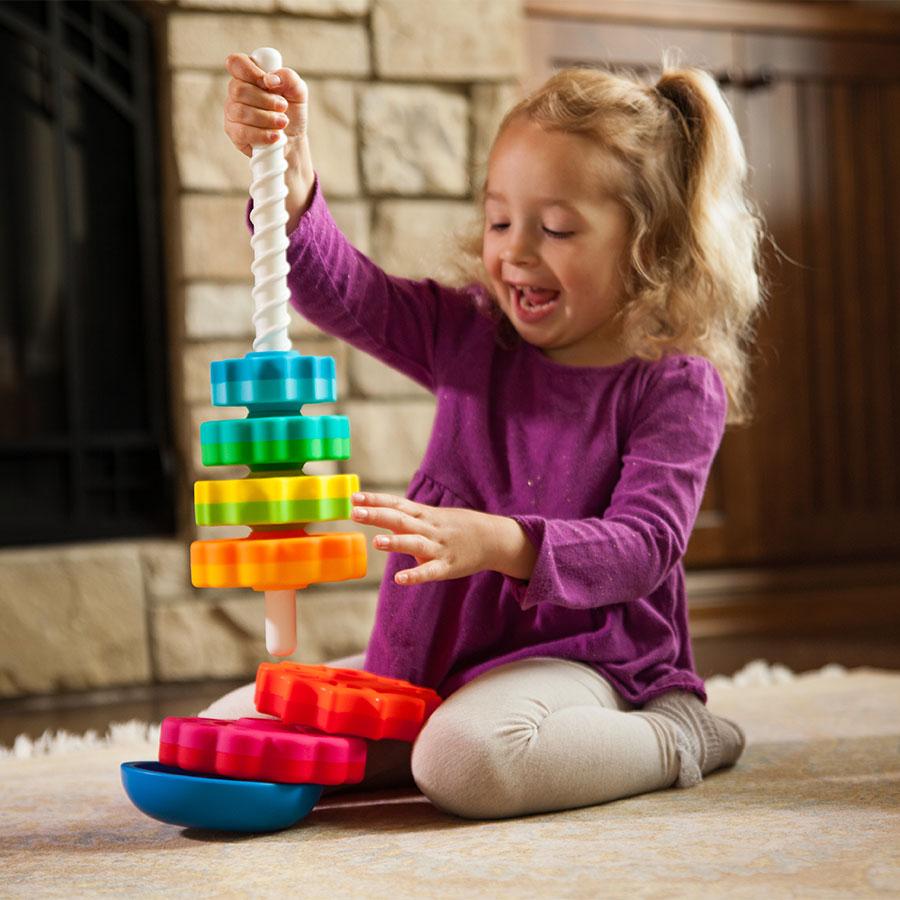 Spin Again Rainbow Stacker-Toys-Fat Brain Toys-Tiny Paper Co-Afterpay-Australia-Toy-Store