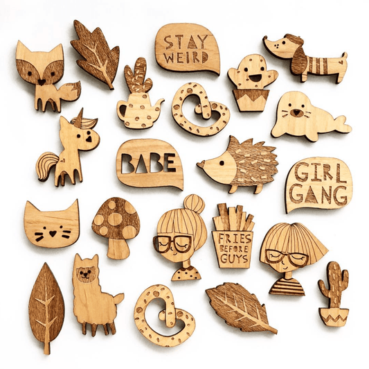 Wooden Brooches-Decor-Hello Miss May-Tiny Paper Co-Afterpay-Australia-Toy-Store